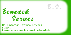 benedek vermes business card